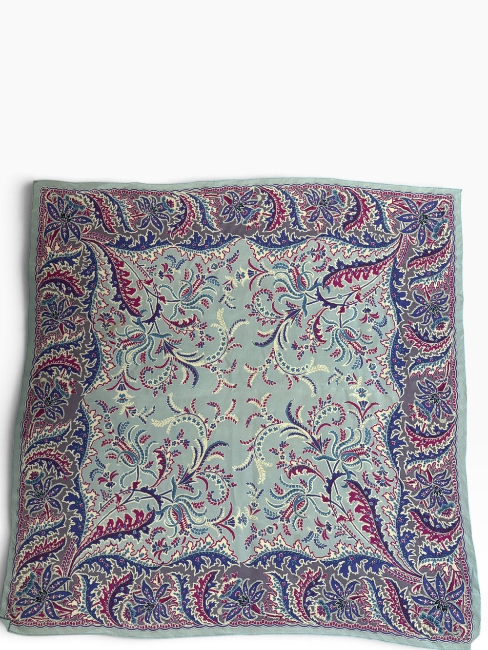 Vintage late 70s/80s Anne Klein for Vera Silk Scarf 31” – Made in Japan –Paisley - Picture 3 of 11